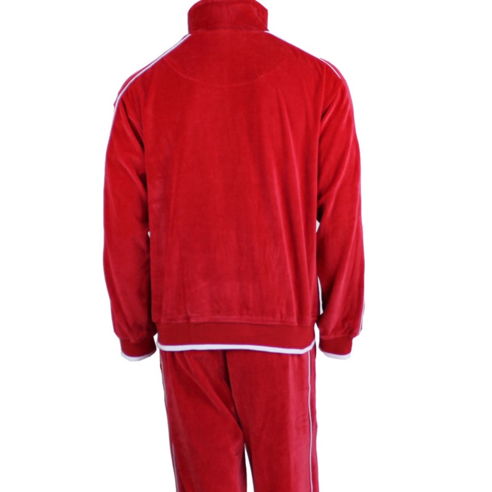 Sweatsedo Velour Tracksuit Set Red Jacket & Pants Lounge Wear